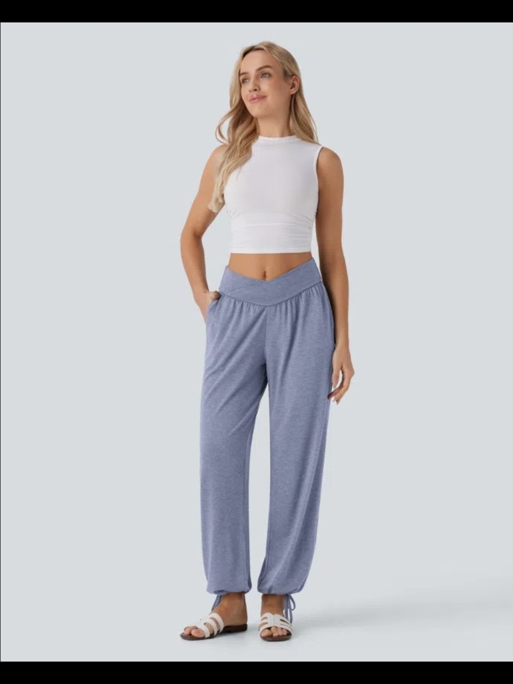 NWT HALARA Light Blue Relaxed V-Waist Joggers